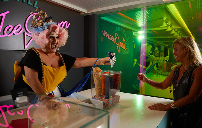 Virgin Voyages Lick Me Till Ice Cream dessert experience