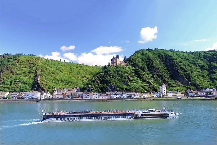 AmaWaterways river cruise ship sailing through Europe